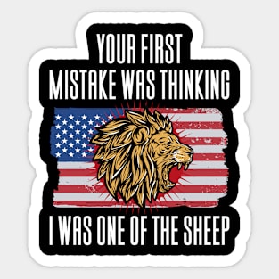 Conservative Lion Sheep Sticker